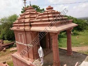 Red Sandstone Hand Carved Mandir Temple