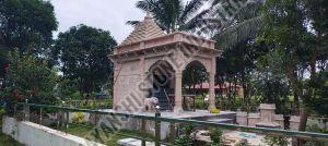 Pink Sandstone Handcrafted Palace Style Temple