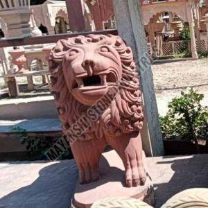 Red Sandstone Tiger Statue