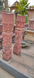 Square Red Sandstone Pillar