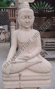 Stone Gautam Buddha Meditating Statue