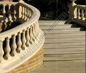 Natural Finish Stone Railing Pillar