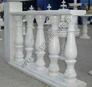 White Stone Decorative Railing Pillar
