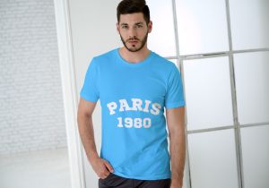 Blue Men Regular Fit Printed T-Shirt