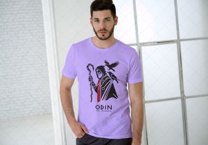 Purple Men Street Style Printed T Shirt
