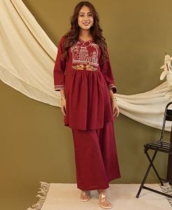 Embroidered Women Cotton Co Ord Set
