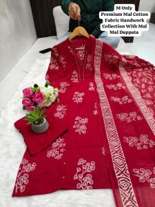 Festive Wear Mal Cotton Kurti Set