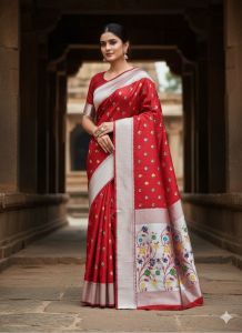 Pure Silk Printed Paithani Saree