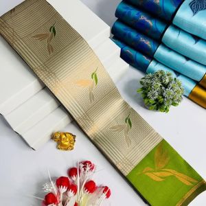 Soft Banarasi Silk Saree with Blouse Piece