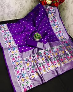 Printed Paithani Silk Saree