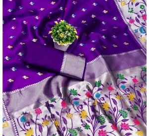Printed Paithani Silk Saree