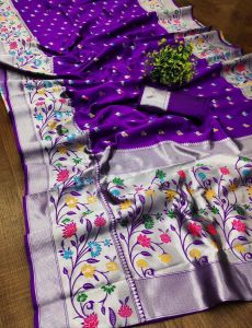 Printed Paithani Silk Saree