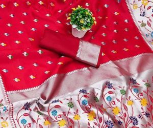 Pure Silk Printed Paithani Saree