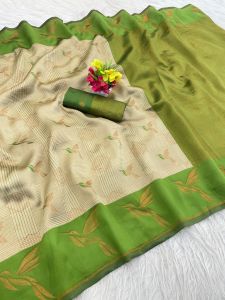 Soft Banarasi Silk Saree with Blouse Piece