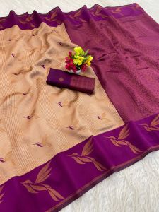 Traditional Banarasi Silk Saree with Zari Border