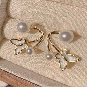 Artificial Gold Plated Butterfly Stud Earrings