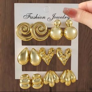 Golden Artificial Designer Stud Earrings