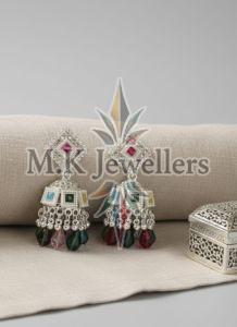 Ladies Multicolor Designer Jhumka Earrings