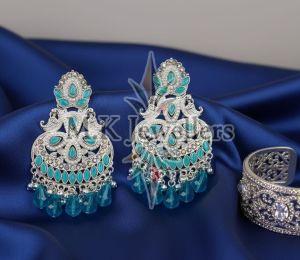 Ladies Sea Green Designer Drop Earrings
