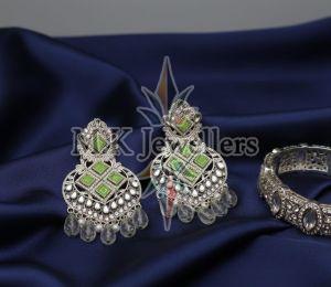 Ladies Silver Plated Designer Drop Earrings