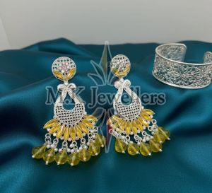 Ladies Yellow Designer Drop Earrings