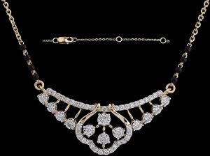 18K Gold Delicate Diamond Row Mangalsutra