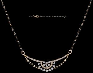 18K Gold Diamond and Stone Mangalsutra