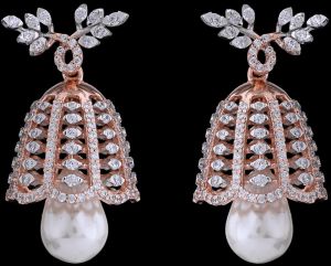 18k Gold Floral Diamond Earrings with Vibrant Stone Centers