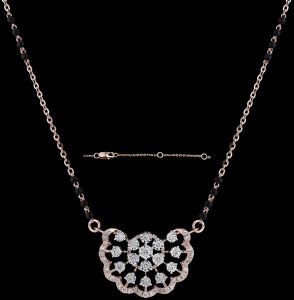 18K Gold Minimalist Diamond Station Mangalsutra
