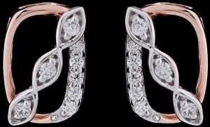 18k Gold Minimalist Floating Diamond Stud Earring