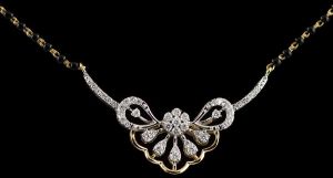 18k Gold Modern Multi Layered Diamond Bar Mangalsutra