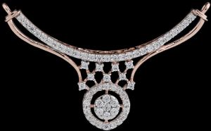 18K Modern Curved Diamond Mangalsutra