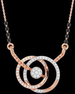 18k Rose Gold Round Delicate Diamond Mangalsutra