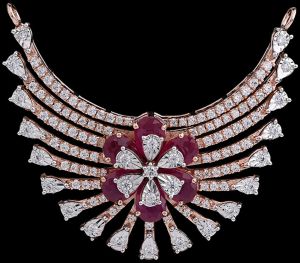 18k Rose Gold V Shaped Delicate Diamond Mangalsutra