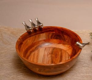 Canary Wooden Serving Bowl