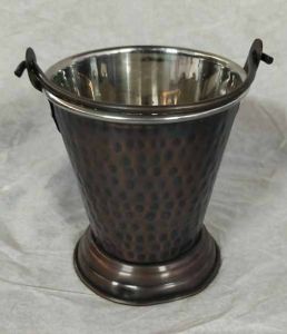 Hammered Stainless Steel Bucket