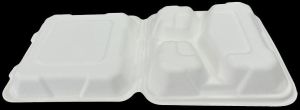 3 Compartment Sugarcane Bagasse Hinged Food Box
