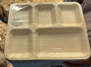 Areca Palm Leaf Compartment Food Serving Tray