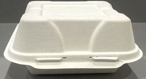 Eco Friendly Sugarcane Bagasse Single Compartment Food Clamshell Box