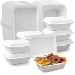 Sugarcane Bagasse Hinged Food Container