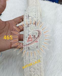 White Floral Thread Embroidery Net Lace