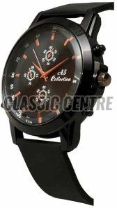 Black Dial Silicon Strap Men Watch