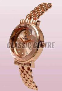 Rose Gold Round Analog Watch For Women