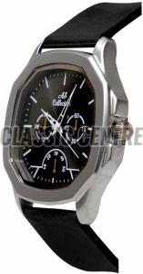 Silver Silicon Strap Men Analog Watch