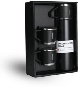 Black Stainless Steel Vacuum Flask Gift Set