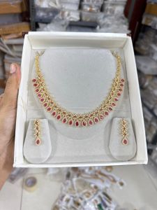 Ladies Gold Plated Artificial Necklace Set