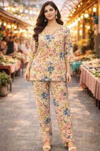 Ladies Printed Cotton Co-Ord Set