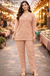 Ladies Printed Cotton Co-Ord Set