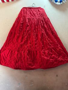Ladies Red Cotton Long Skirt