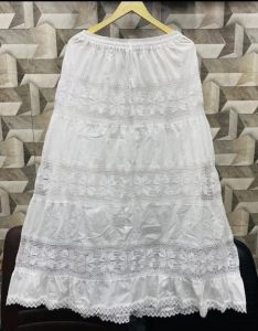 Ladies White Cotton Long Skirt